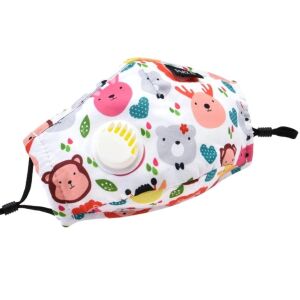 Detská Bavlnená Ochranná Maská v Tvare Zvieraťa s Ventilom a Priehradkou na Filter, Prateľná, Rozmery 14x11,5 cm 113078872 - Maska na ústa