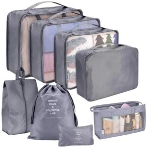 Cestovná sada 8 organizérov do kufra vodotesná sivá 113078887 - Kufre&tašky