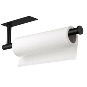 Loft papírtörlő tartó, matt fekete, rozsdamentes acél, 33,5x6x14,5 cm