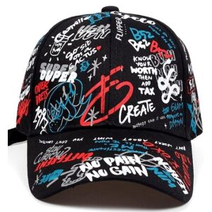 Uniszex baseballsapka graffiti szlenggel, színes szlogenekkel, hosszú szalagra vonatkozó szabályozás, kerülete 56-60 cm