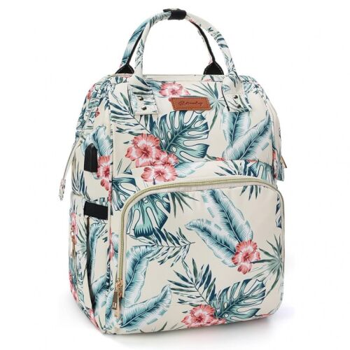 Funkcionális babakocsiszervező anyukáknak, krémszínű, oxfordi szövet, 42x26x19 cm