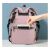 Funkcionális szervezőtáska babakocsihoz PLM22R rózsaszín pelenkázó hátizsák hátsó zseb