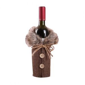 Flamenco Mystique karácsonyi palackzáró szőrme felülettel és zsinórral, 24,5 cm x 12,5 cm