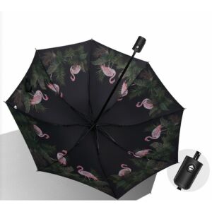 Automatická slnečná clona Flamenco Mystique s plameniakmi, vinylová tkanina, 98 cm - 66 cm - 28 cm 113080992 - Dáždniky
