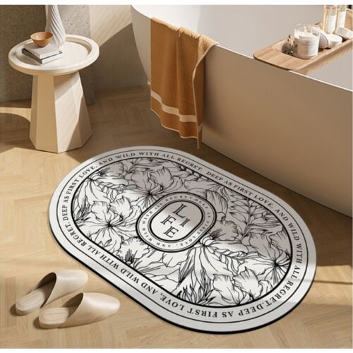 LIFE vintage virágos fürdőszobaszőnyeg fürdőszobai környezetben, 60x90 cm