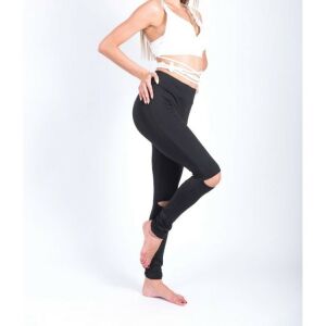 Szűk sport leggings fitnesz edzéshez, fekete, 90% pamut és 10% elasztán, L méret