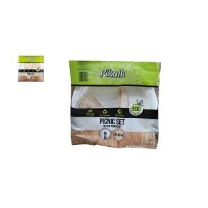 EGYSZER HASZNÁLATOS PIKNIK SZETT PAPÍRTÁNYÉR-FA KÉS-FA VILLA 12DB 1CS