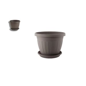 VENECIA VIRÁGCSERÉP+ALÁTÉT MOKKA 14CM 1DB