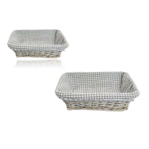 KOSÁR VESSZŐ SZÜRKE KOCKÁS 68-03 33X24XH10CM 1DB