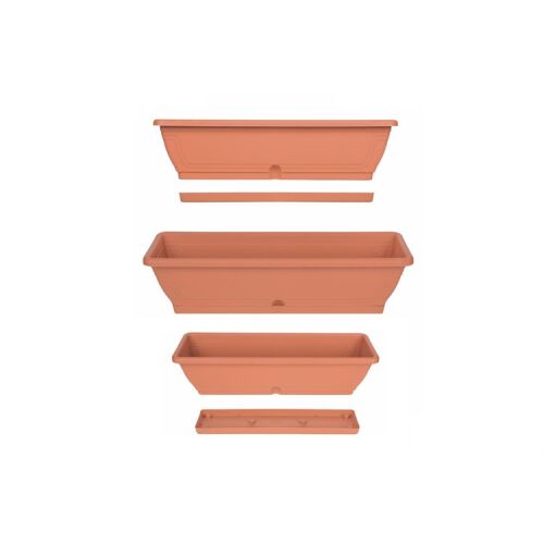 VIRÁGLÁDA+ALÁTÉT TERRACOTTA 60CM 11L 1DB