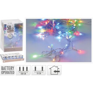 (KAR) KARÁCSONYI FÜZÉR ELEMES 50LED 5M MULTICOLOR 1DB 113088764 - Fényfüzér