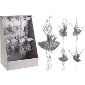 (Kar) Karácsonyi Függő Balerina Ezüst 14cm 1db