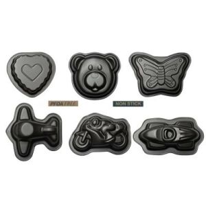 SÜTŐFORMA TEFLON FIGURÁS 6FÉLE 1DB