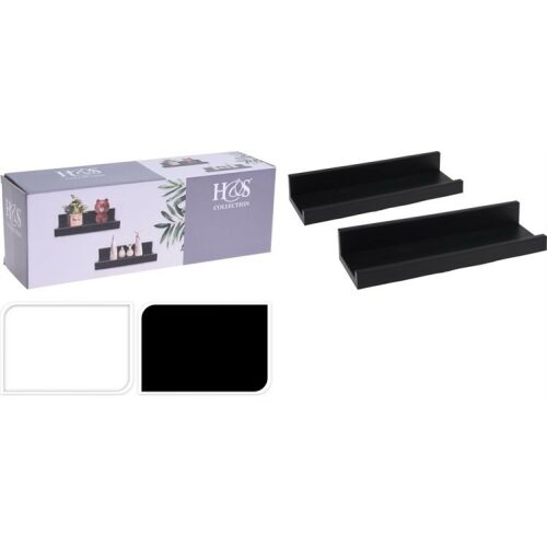 POLC MŰANYAG FEKETE/FEHÉR 30X10X5CM 2DB