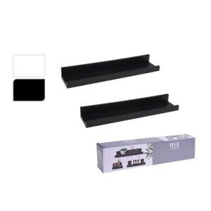 POLC MŰANYAG FEKETE/FEHÉR 45X10X5CM 2DB