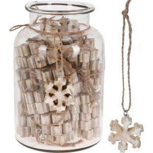 (Kar) Karácsonyi Függő Fa Hópihe Üvegben 6cm 1db