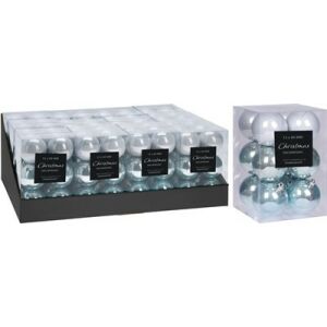 (Kar) Karácsonyi Gömb Műanyag Világoskék 6cm 12db 1cs