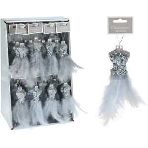 (Kar) Karácsonyi Függő Toll Ruha 15cm 1db