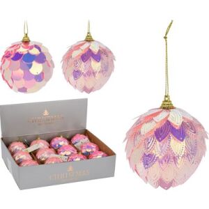 (Kar) Karácsonyi Gömb Polifoam Pink Színváltós 8cm 1db