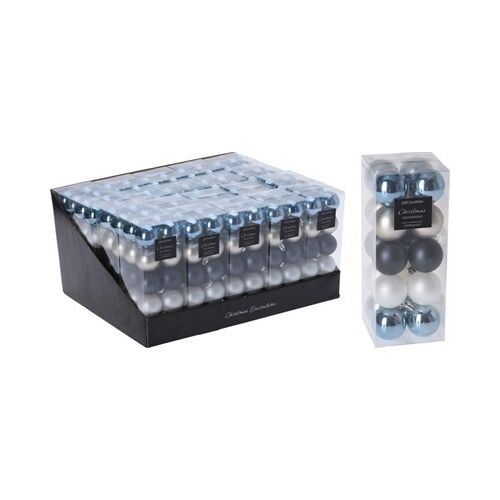 (Kar) Karácsonyi Gömb Műanyag Kék 4cm 20db 1cs 113089918