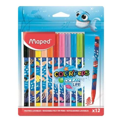 MAPED COLOR PEPS OCEAN LIFE FILCTOLL KIMOSHATÓ 2MM 12SZÍN IMA845701 1CS 113090215