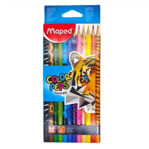 MAPED COLOR PEPS ANIMAL SZÍNESCERUZA HÁROMSZÖGLETŰ 12SZÍN 1CS 113090225