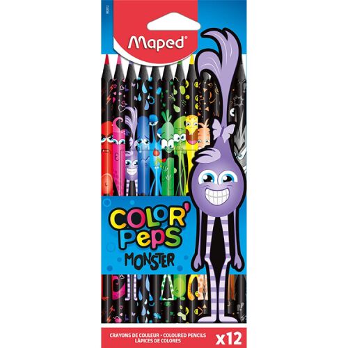 MAPED COLOR PEPS MONSTER SZÍNESCERUZA HÁROMSZÖGLETŰ 12SZÍN IMA862612 1CS 113090226