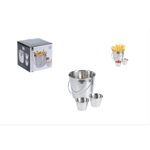 TÁLALÓ VÖDÖR SNACK FÉM 3DB A12405130 1CS 113090656 - Kínáló tál