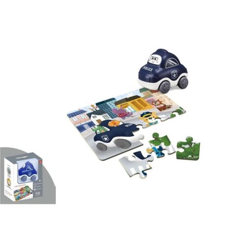 BÉBI RENDŐRAUTÓ+PUZZLE 12X15CM DOBOZBAN JA0620 1DB 113090919