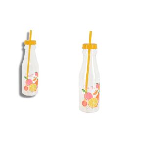 ÜVEG MŰANYAG+SZÍVÓSZÁL DEKOROS 170488570 650ML 1DB 113091046 - Pohár