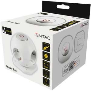 ENTAC ELOSZTÓ GÖMB 4 FOGLALAT KAPCSOLÓVAL 1,5M 3G1.5 1DB