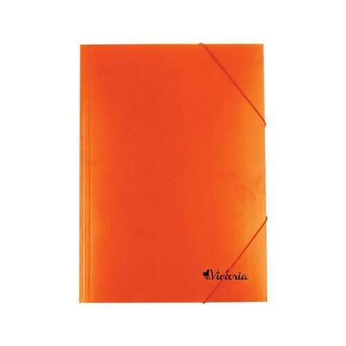 Narančasta A4 gumena mapa s logom Victoria, za pohranu dokumenata