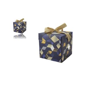 AJÁNDÉK DOBOZ PAPÍR KOCKÁS 11X11X11CM LU-88 1DB