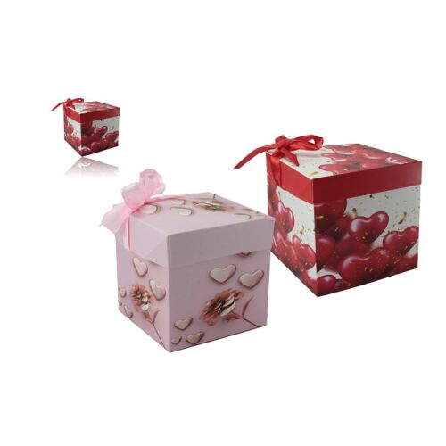 AJÁNDÉK DOBOZ PAPÍR SZÍVES 15X15X15CM LU-86 1DB 113091244