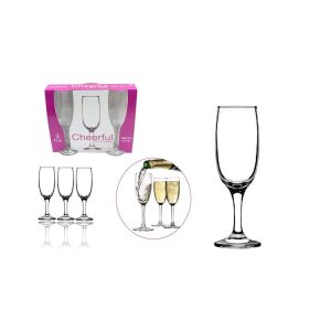 CHEERFUL POHÁR PEZSGŐS ÜVEG TALPAS 190ML 3DB 113091485 - Pohár