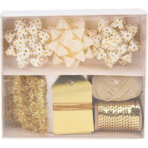 (KAR) KARÁCSONYI CSOMAGOLÓ MASNI SZETT FEHÉR-ARANY 10DB-OS ATC402950 1DB