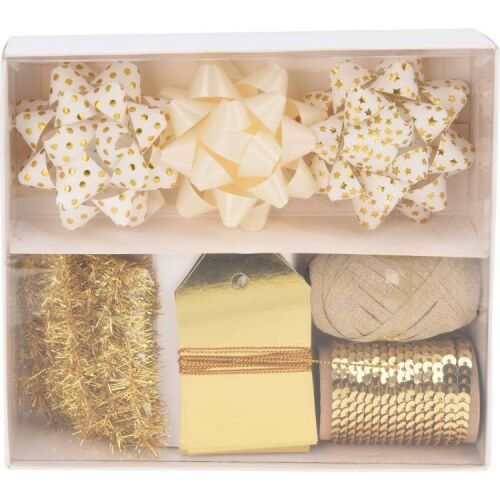 (KAR) KARÁCSONYI CSOMAGOLÓ MASNI SZETT FEHÉR-ARANY 10DB-OS ATC402950 1DB 113092517