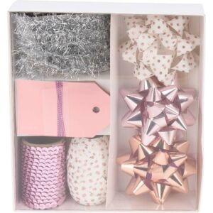 (KAR) KARÁCSONYI CSOMAGOLÓ MASNI SZETT FEHÉR-PINK 10DB-OS ATC403150