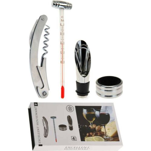 (KAR) KARÁCSONYI BOROS KÉSZLET DÍSZDOBOZBAN INOX 4DB-OS 170302180 1DB 113092541