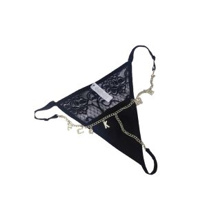 Sexy individueller Tanga, personalisierter goldener Buchstaben-Tanga, nahtloses sexy Dessous-Geschenk für Ehefrau/Freundin, Gold - Erotische Unterwäsche