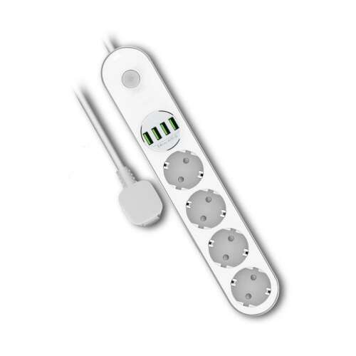 Colorway power distribution, cw-che44w, 4 sockets, 4xusb, 2m, white CW-CHE44W