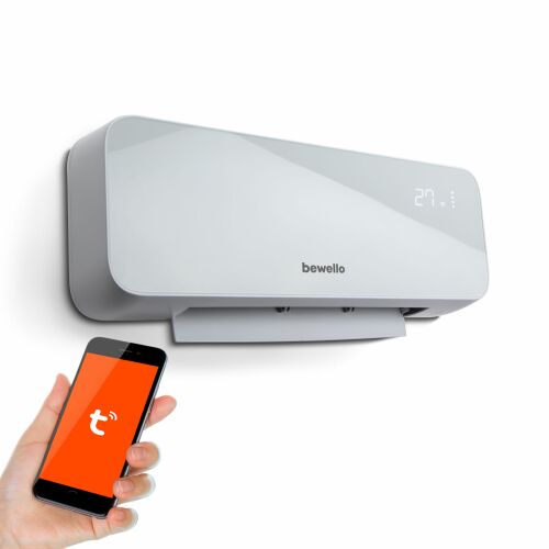 Bewello Opal fehér okos fali hősugárzó Tuya applikációval vezérelve