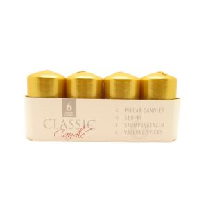 Classic Candle szett 4 darab arany metál adventi gyertya, 5x7 cm - Bartek Candles