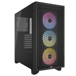CORSAIR 3000D RGB Fekete Mid-Tower PC Számítógépház edzett üveg oldallappal - Corsair