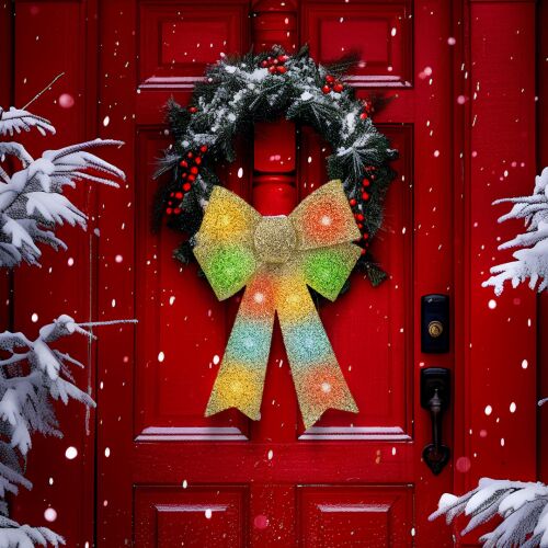 LED-es masni dekoráció - fényes - arany - 11 színes LED - 40 x 30 cm (58956B) 113109841