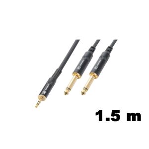 PD Connex CX86-1,5 sztereo jelkábel (3,5 mm Jack &#8211; 2×6,3 mm Jack) &#8211; (1,5 m) 113117448 - Hangszóró kábel
