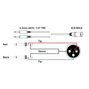 PD Connex CX56-1,5 sztereo jelkábel (XLR papa &#8211; 2×6,3 mm Jack) &#8211; (1,5 m) 113117454 - PD Connex