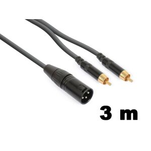 PD Connex CX58-3 sztereo jelkábel (XLR papa &#8211; 2x RCA) &#8211; (3 m) 113117452 - PD Connex