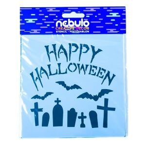 Nebulo Happy Halloween sablon denevérekkel és sírkövekkel, Halloween témájú sablon - Nebulo