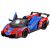 Kék-piros távirányítós sportautó nyitott ajtókkal